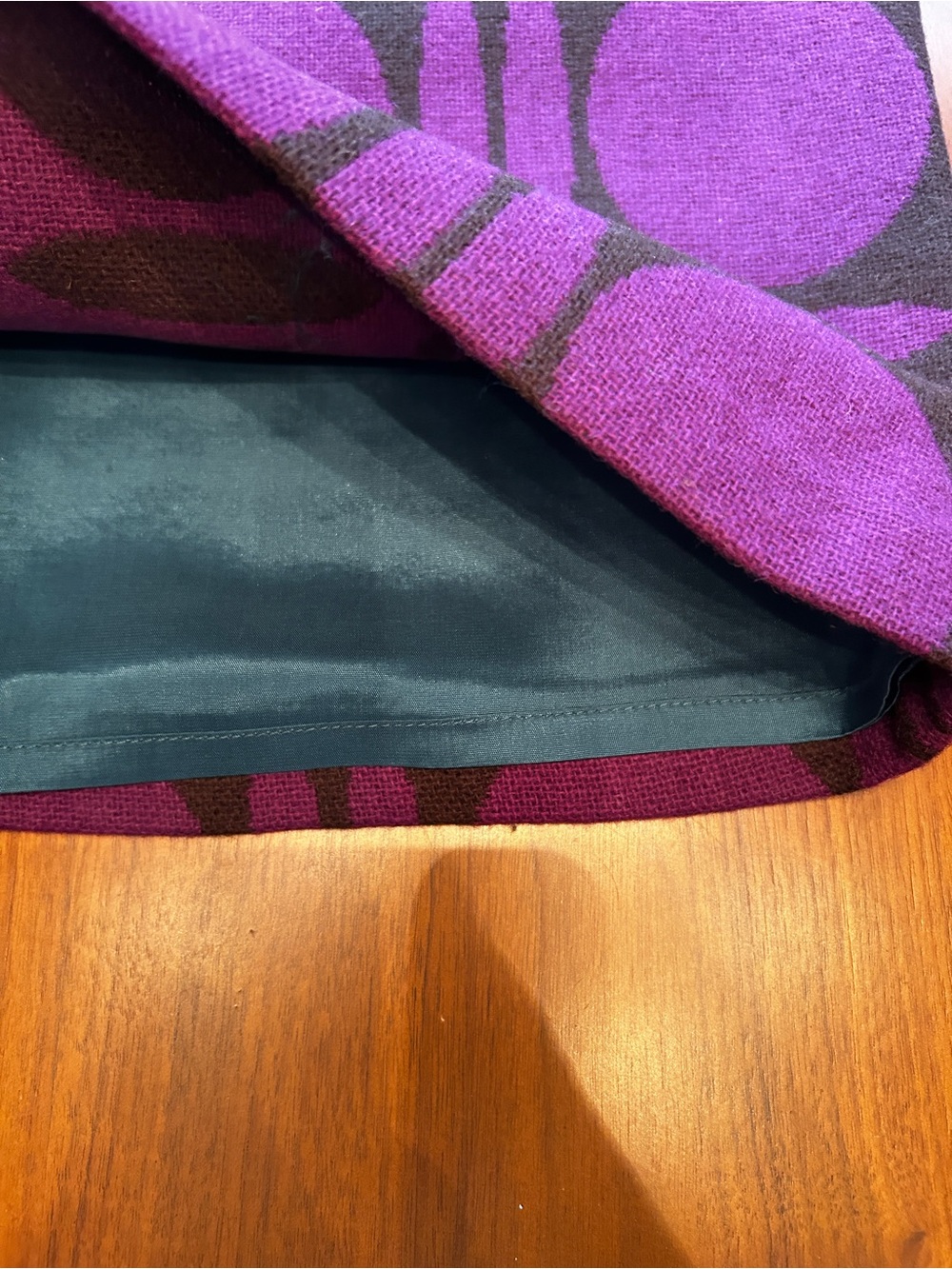 Boden Geometric Purple and Black A-Line Wool Skirt W’s 10 - Picture 3 of 11